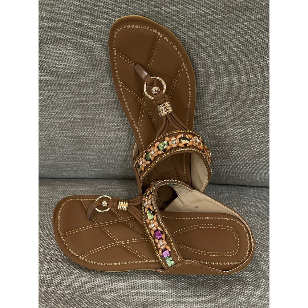 NWOT. Beaded sandals.